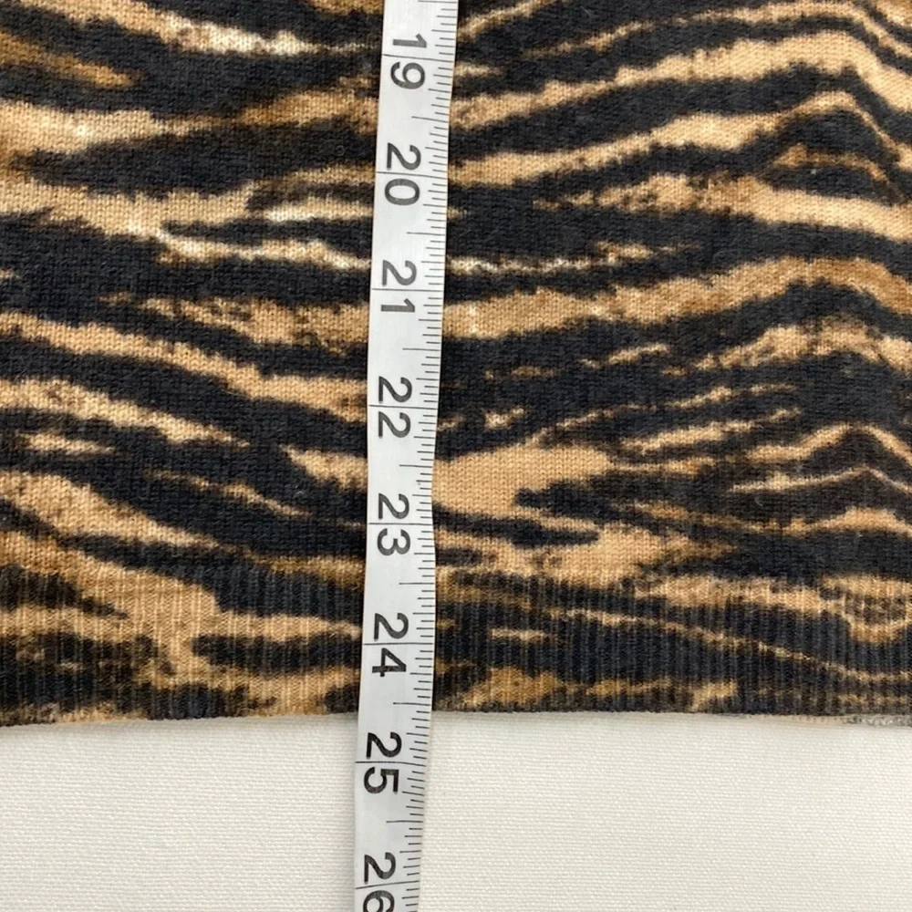 Talbots Pure Cashmere Tiger Print Sweater Women's Medium Black/Brown - Picture 8 of 9